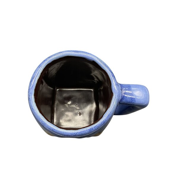 Geo Sun Mara Mug Leadfree Hand Painted Stoneware Pottery 4.25" x 3" x 4.5" - Picture 6 of 7